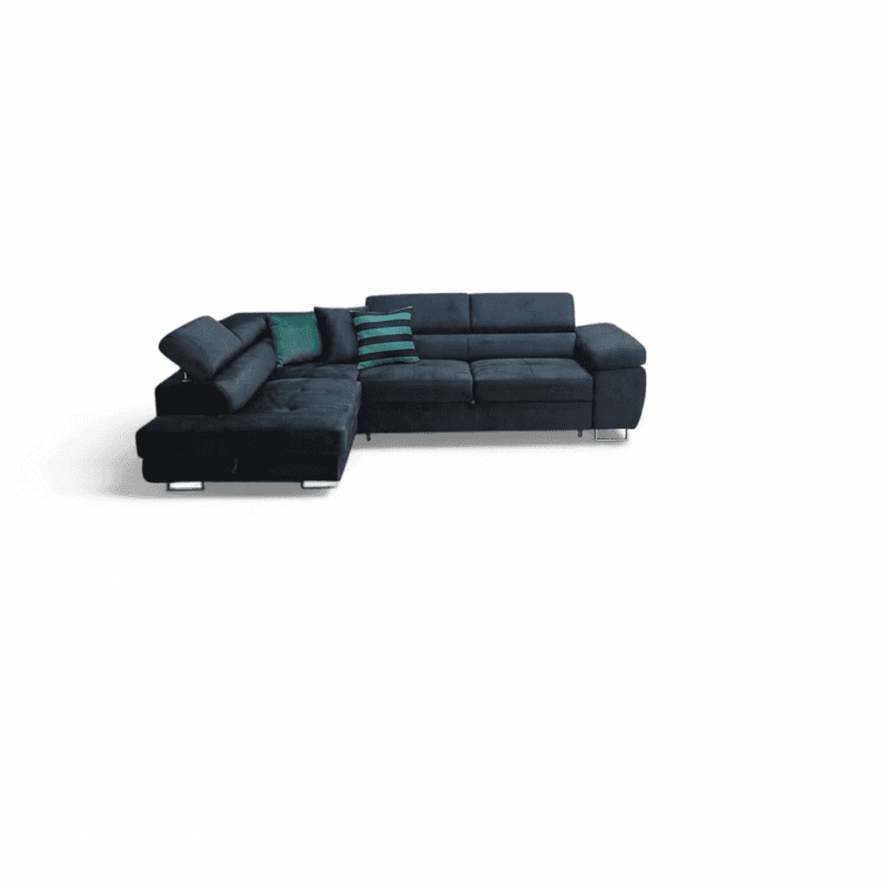 Narożnik Aston lewy 275x202 cm Monolith 99 czarny-od ręki