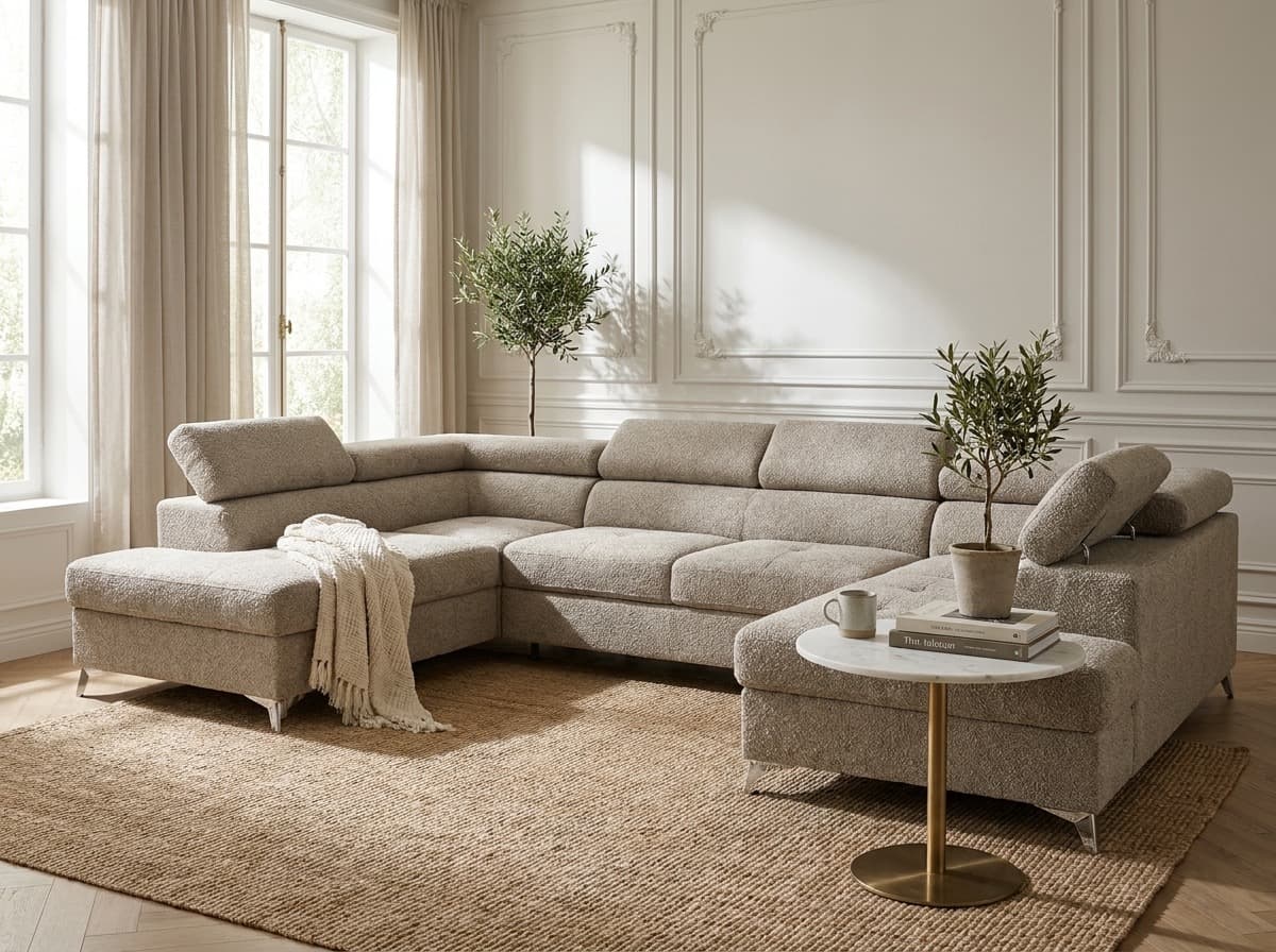 Narożnik MILAN 345x202 Monolith 85 od ręki — aranżacja wnętrza
