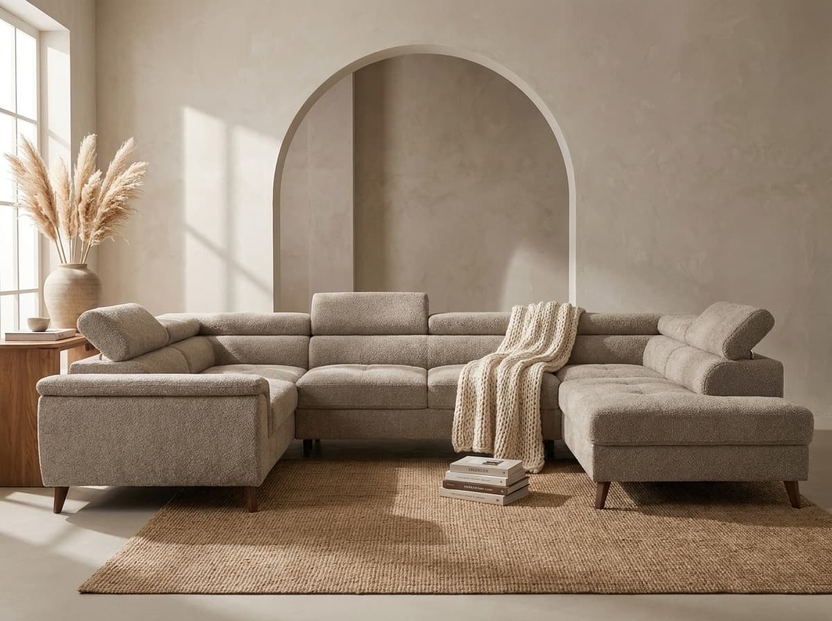 Narożnik MILAN 345x202 Monolith 99 od ręki — aranżacja wnętrza