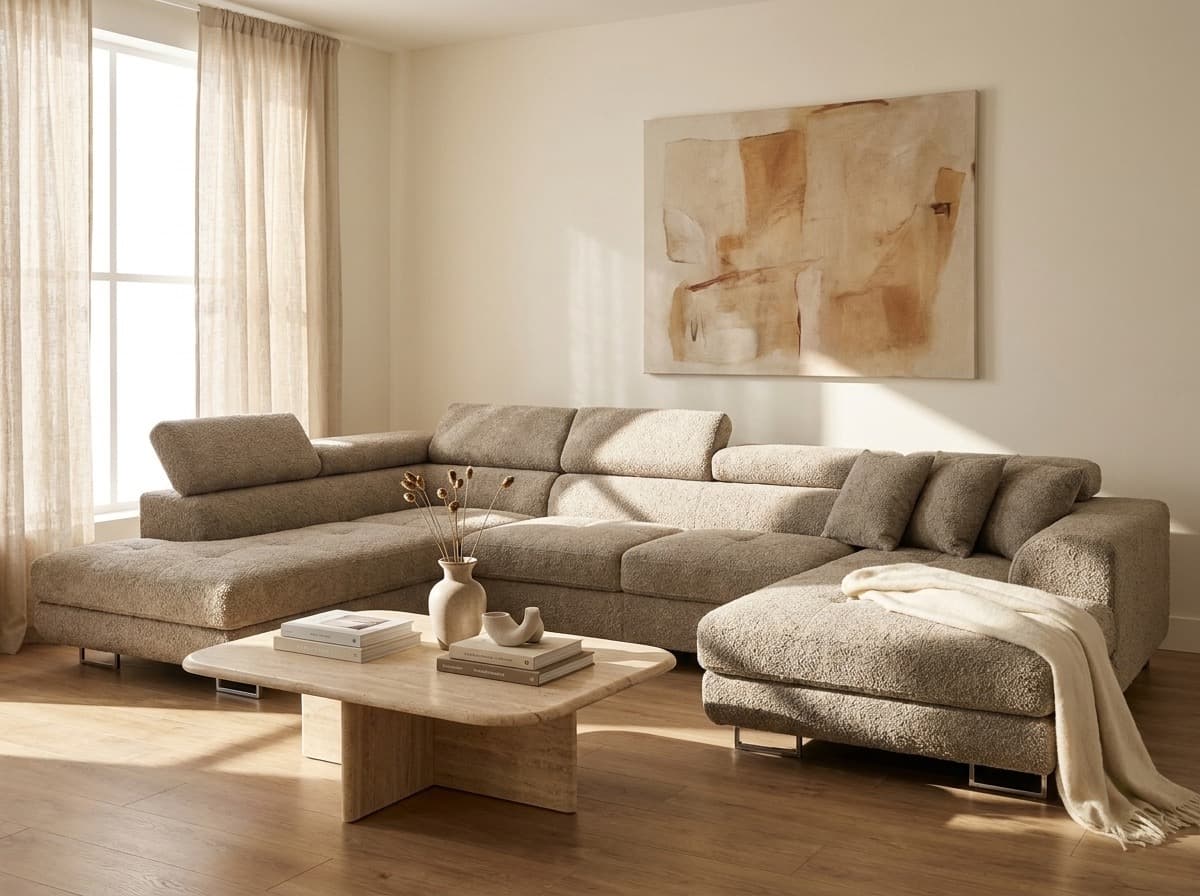 Narożnik ASTON LONG BIS 348x202 cm DO WYBORU — aranżacja wnętrza
