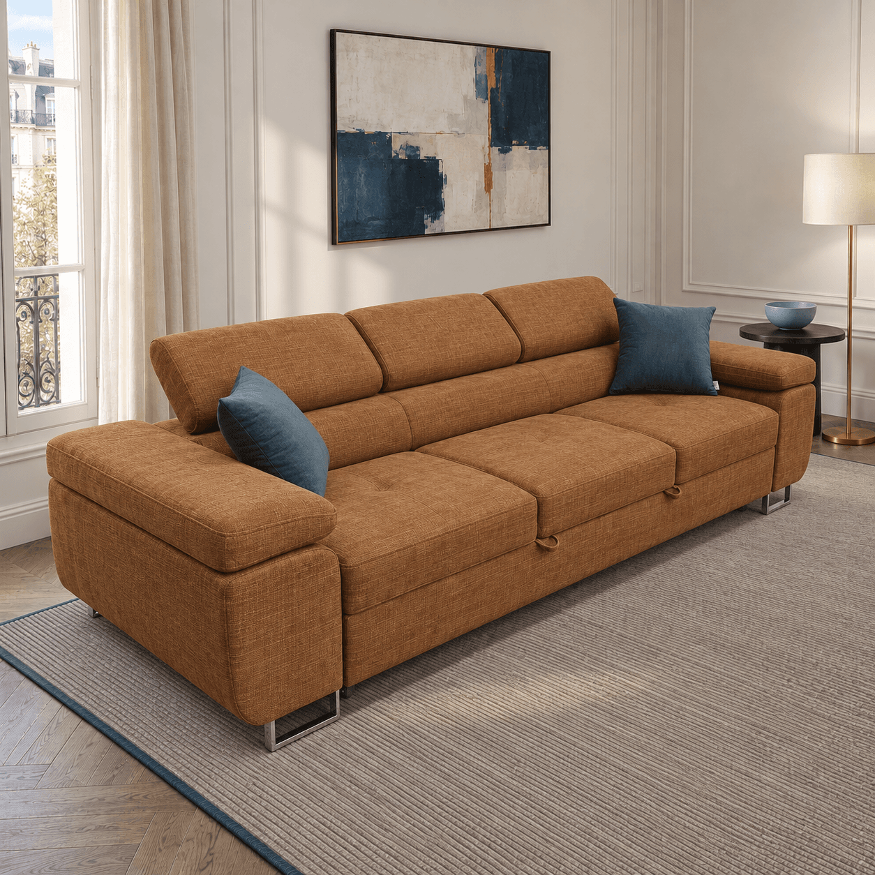 SOFA ASTON III w tkaninie GOLDEN 55 — aranżacja wnętrza