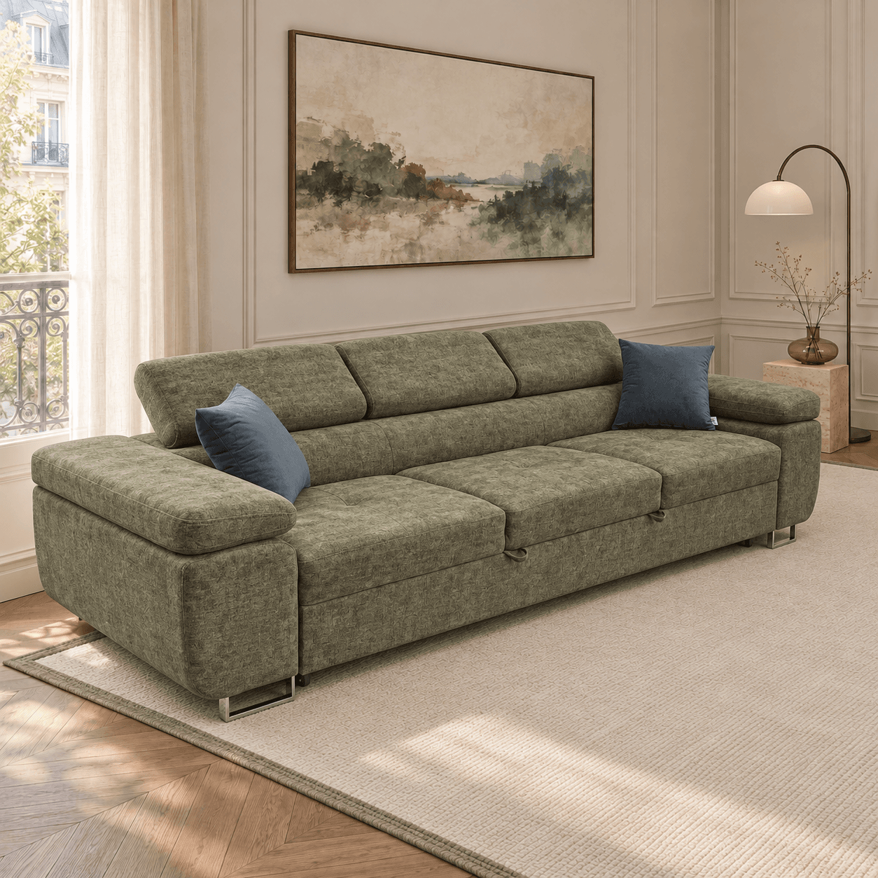 SOFA ASTON III w tkaninie DONN 31 — aranżacja wnętrza