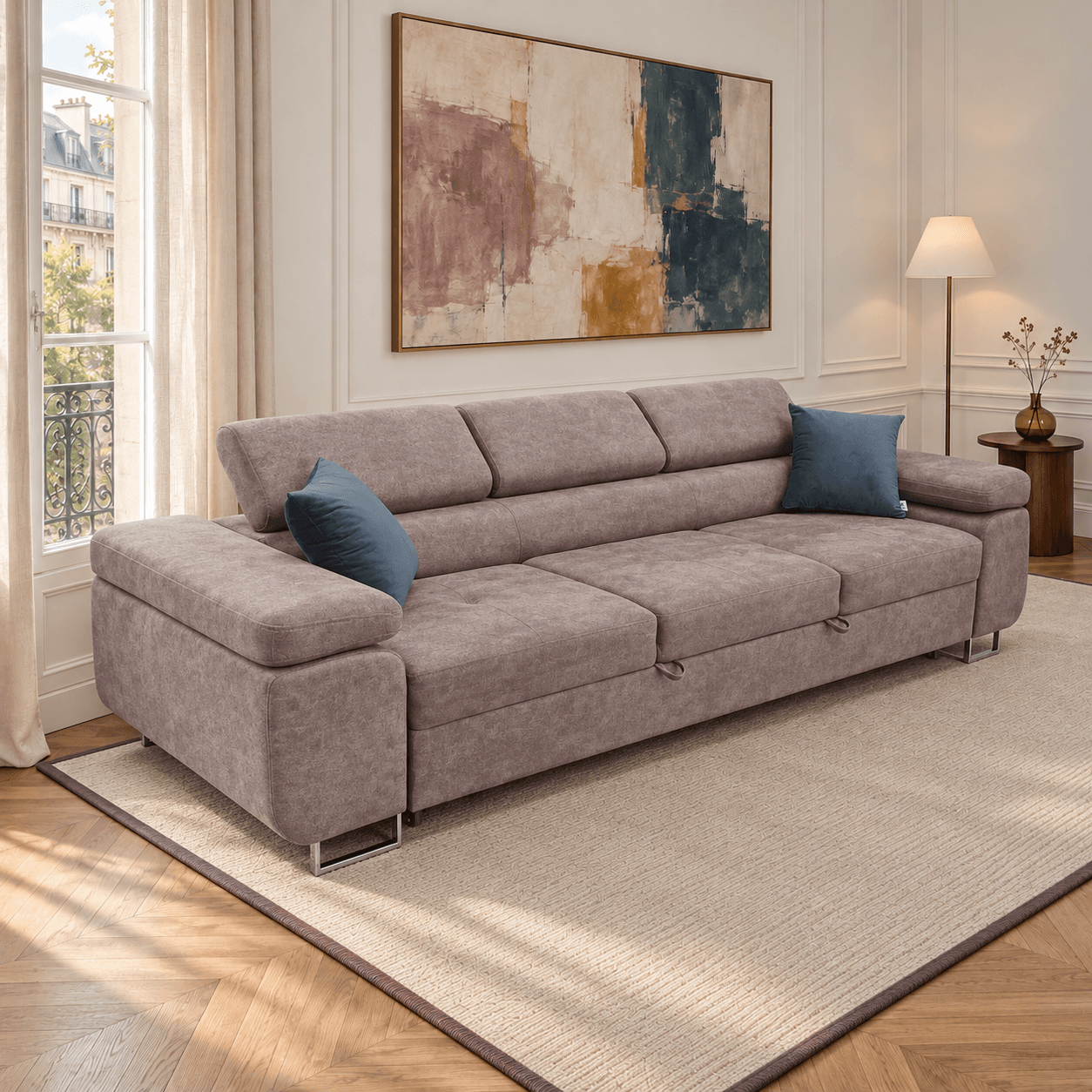 SOFA ASTON III w tkaninie ZOYA 03 — aranżacja wnętrza